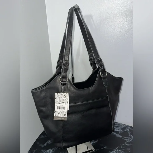 The Sak Handbag Sierra Leather Black Shopper Shoulder Bag AUTHENTIC NWT - Picture 7 of 12